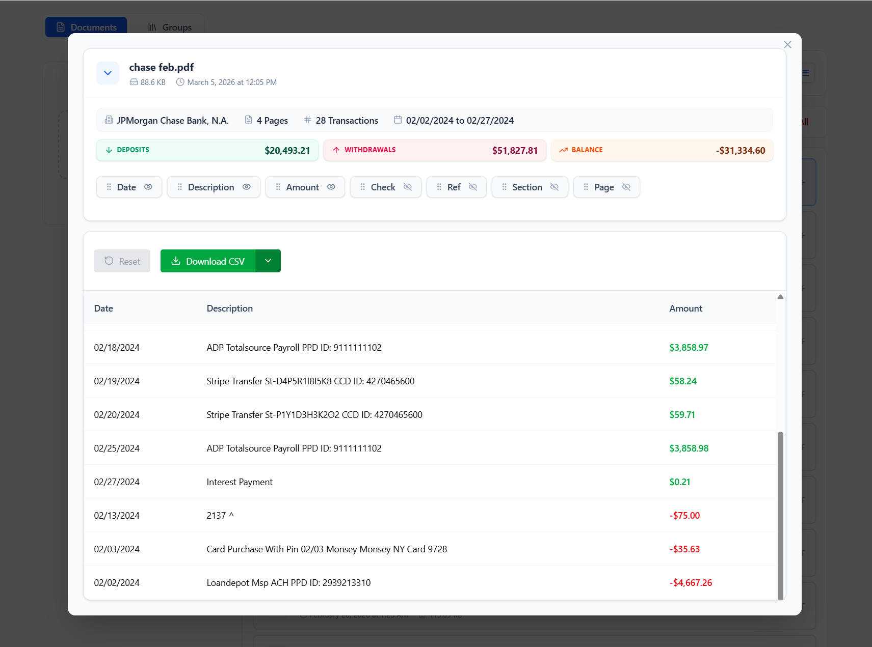 ProcessBankStatement - Product Image