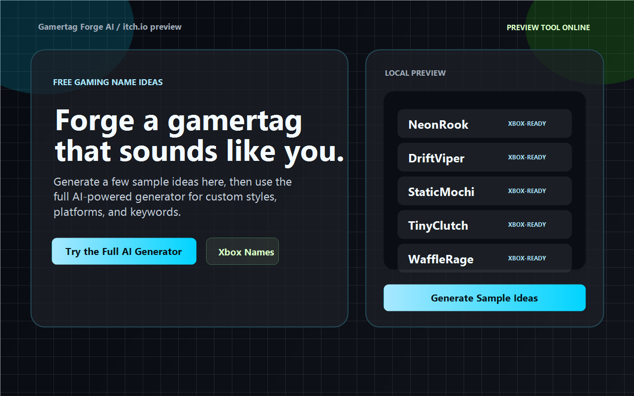 AI Gamertag Generator - Product Image